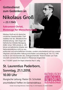 Plakat Nikolaus Groß