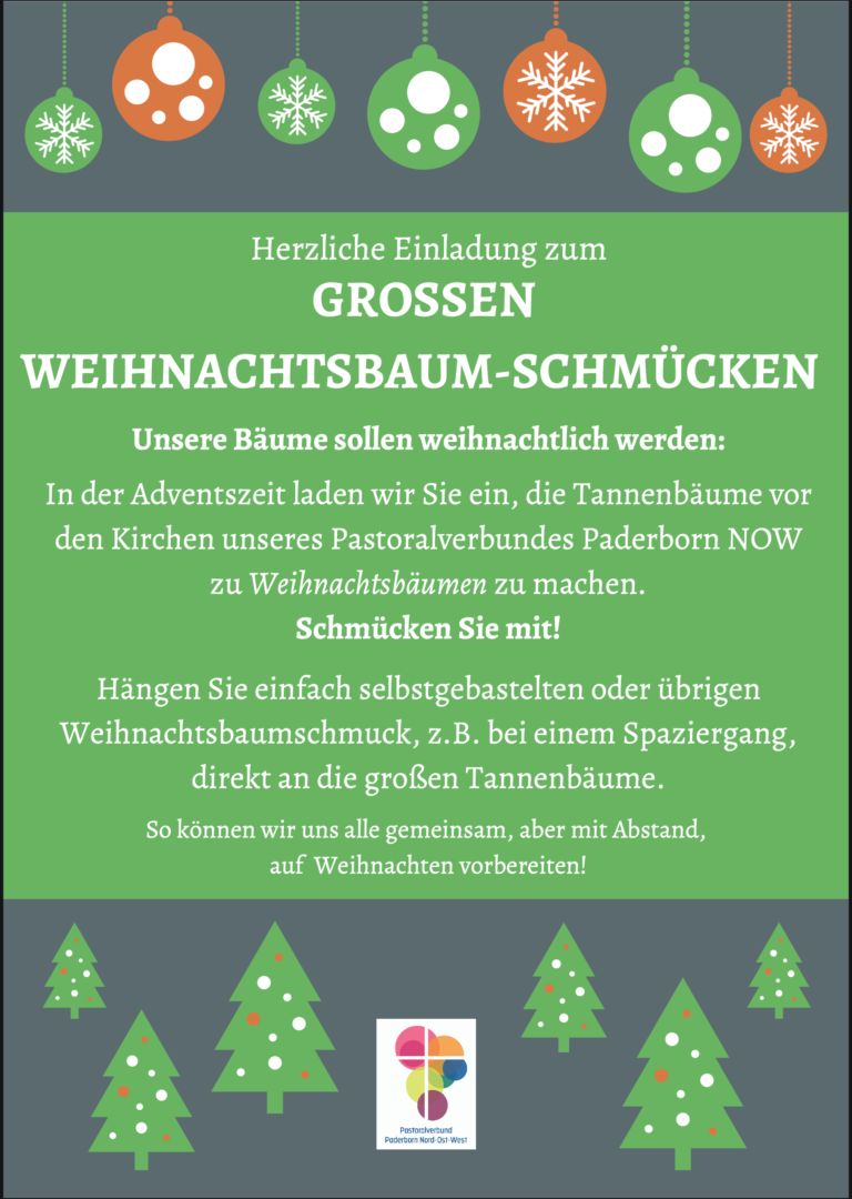 Herzliche Einladung zum Großen Weihnachtsbaumschmücken