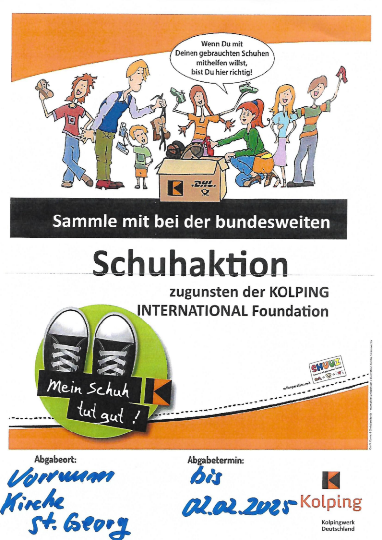 Sammelaktion „Mein Schuh tut gut“ der Kolpingsfamilie Paderborn-West