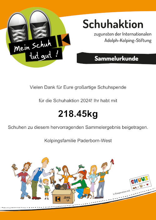 Erfolgreiche Schuhsammelaktion der Kolpingsfamilie West