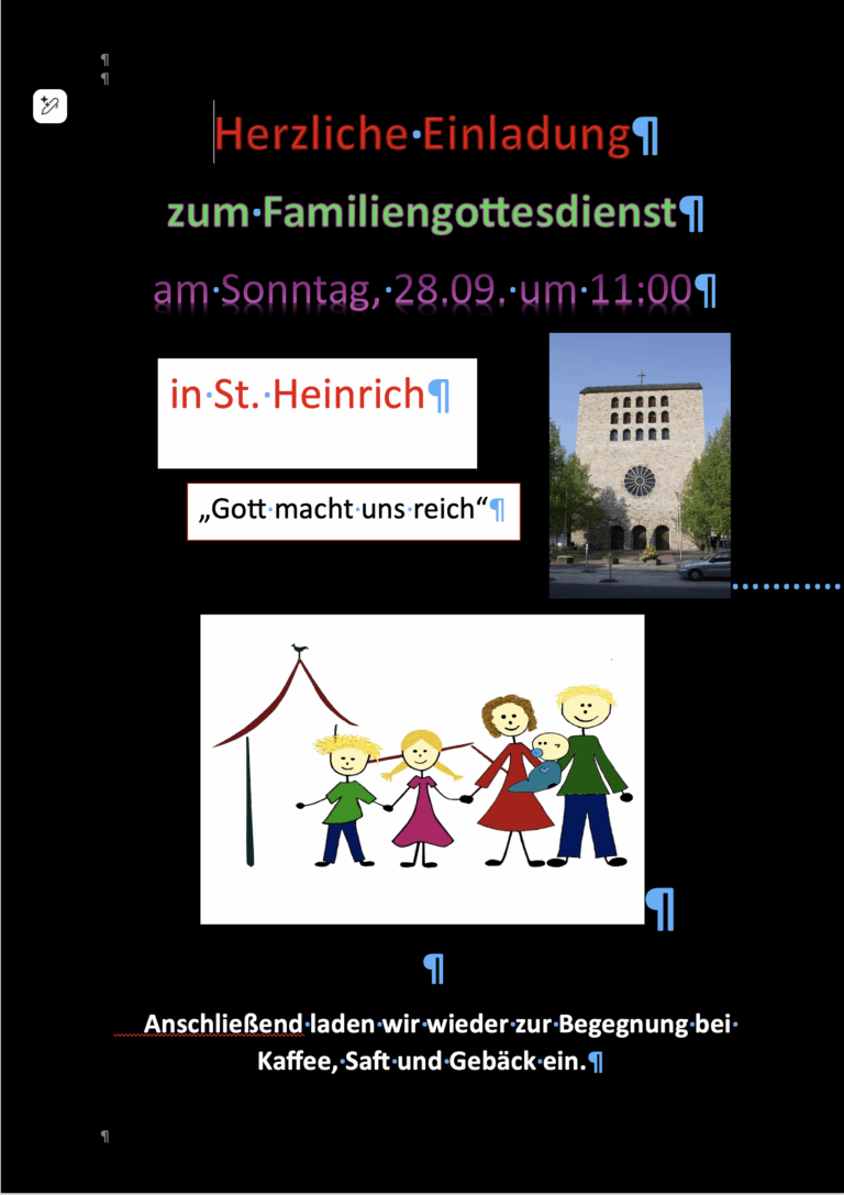 Familiengottesdienst, 28. September 2025