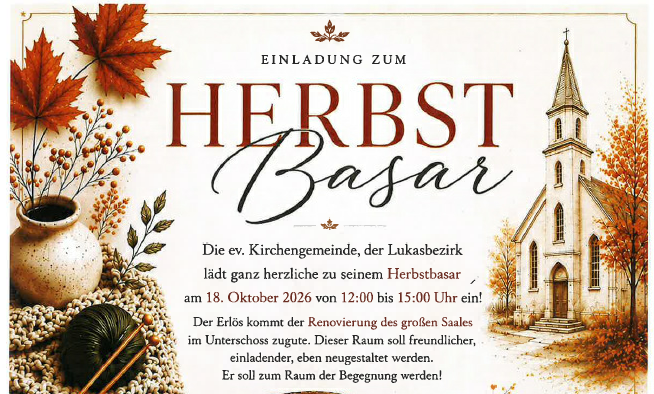 Herbst Basar im Lukas Zentrum