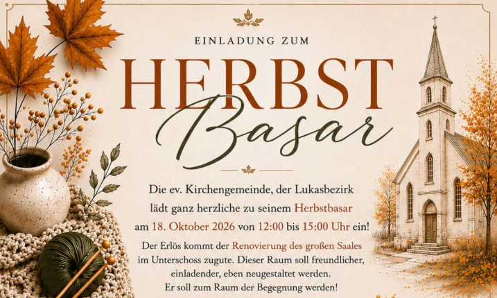 Herbst Basar im Lukas Zentrum