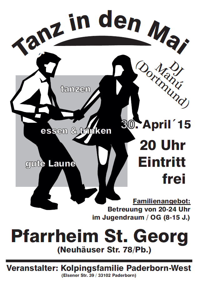 Plakat Tanz in den Mai am 30.04.2015