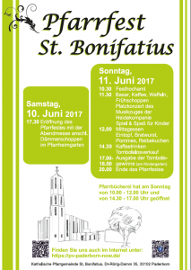 Plakat Pfarrfest St. Bonifatius 2017